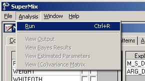 Run the analysis by selecting the Run option from the Analysis menu. The standard output file opens.