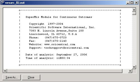 3 Discussion of results Portions of the output file nesarc_ll2.out are shown below.