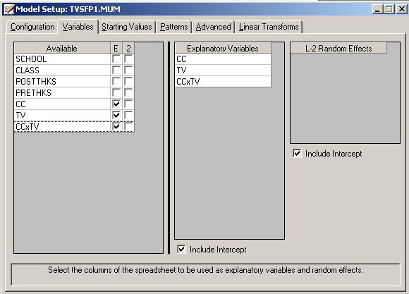 Before running the analysis, the model specifications have to be saved. Select the File, Save As option, and provide a name (TVSFP1.mum) for the model specification file.