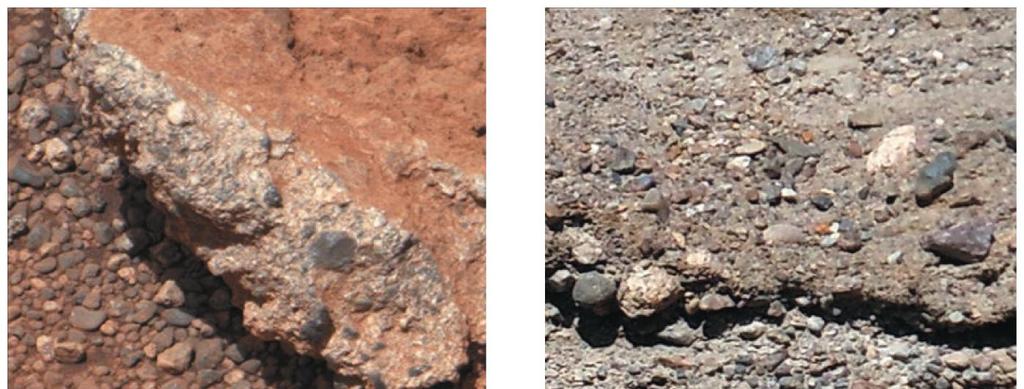 The search for water on Mars Clumps of rounded pebbles