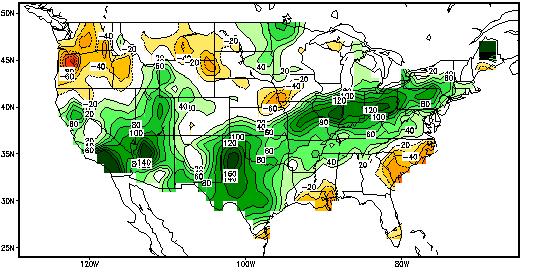 a) Calculated Soil Moisture Anomaly (mm) January