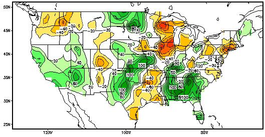 a) Calculated Soil Moisture Anomaly (mm) August 31,