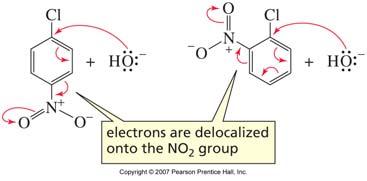 The electron-withdrawing substituents must be ortho or para to the site of