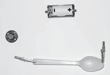 cell (battery) The bulb has not lit because the plastic spoon.