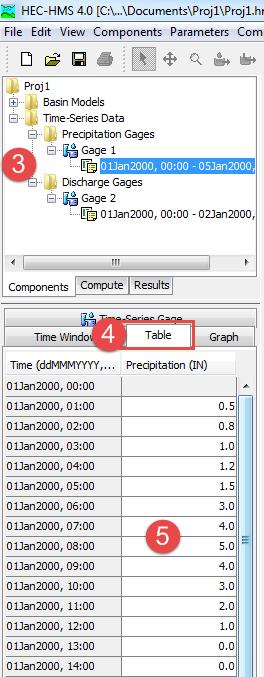 Select the Gage. 2. In the Time-Series Gage window below, select 1 Hour from the Time Interval drop-down menu.
