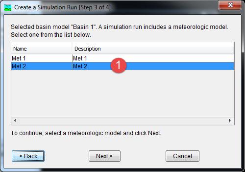 21. Add Simulation Run to include new Met Model 1.