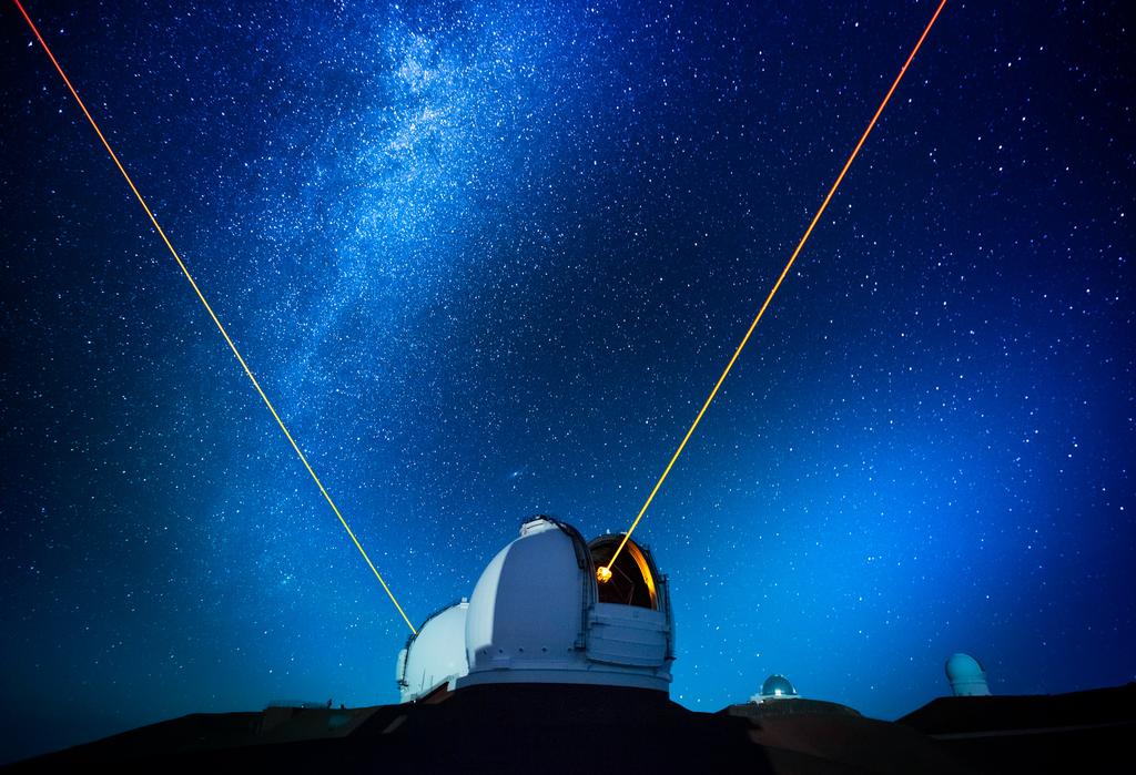 Adaptive optics (AO) measures and then corrects the atmospheric turbulence using a deformable mirror that changes shape 1,000 times per second.
