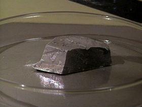 Sodium metal Soft, can be cut with a knife