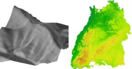 An example for nature descriptive data DTM Digital terrain model "DTM describes the digital representation of the terrain surface by spatial coordinate triple of a set of surface points (vertices),