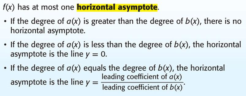 Section 9. Graphing Rational Functions Goal: 1. To graph rational functions with vertical and horizontal asymptotes.. To graph rational functions with slant asymptotes and point discontinuity. I.