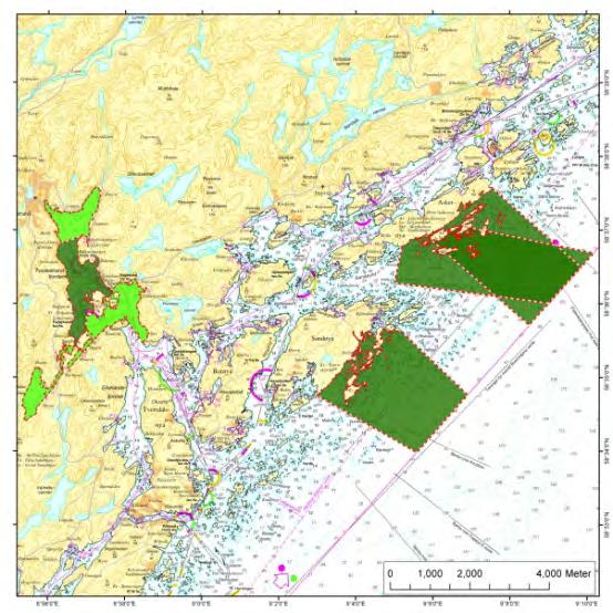 major area of nursery-grounds for cod (seagrass meadows) Fairly god population of lobster Relatively low