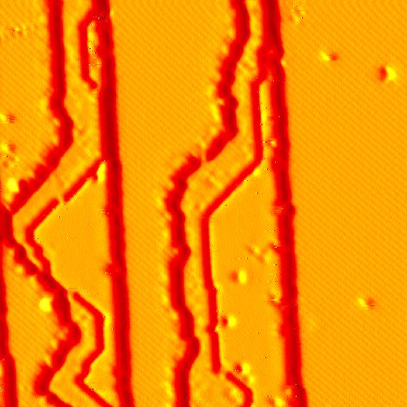 Example: constant current imaging in CeCoIn 5. A C A C A B B 50 Å Often, because it is difficult to visualize surfaces at multiple heights, the derivative of the topography is presented.