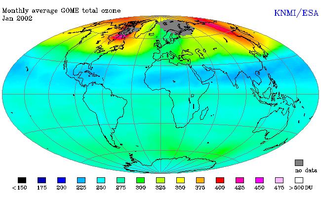 largest outside the tropics, where lower ozone
