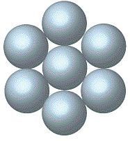 In both the structures, each sphere has a coordination number of 12 (each