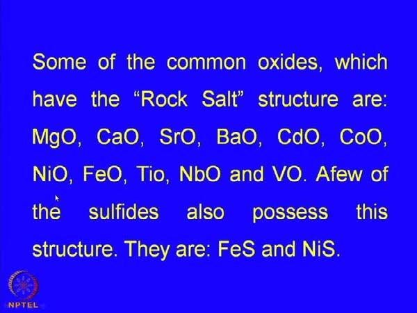 (Refer Slide Time: 56:24) Let us see what are the different oxides, which actually crystallizes in this particular structure.