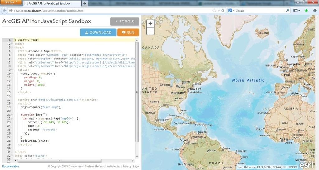 APPLICATION PROGRAMMING INTERFACE (API) The ArcGIS API for JavaScript is a lightweight way to embed maps and tasks in web