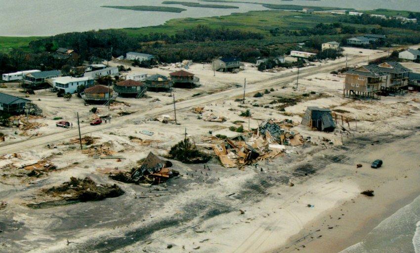 Responsible for 26 deaths and over 4 billion dollars in damage. Both piers on Wrightsville Beach destroyed.
