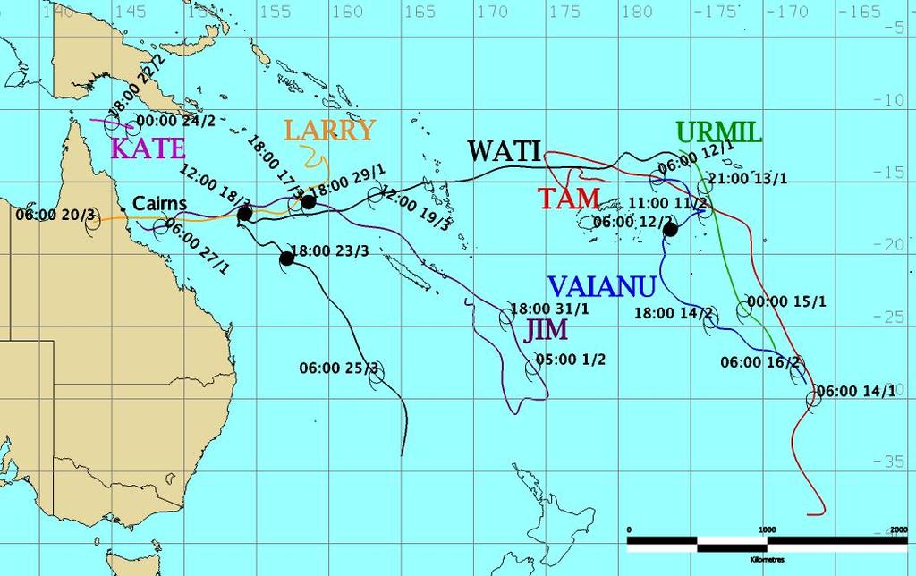 February 2005 Natural hazards in Pacific