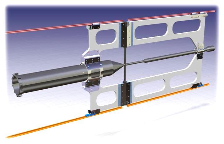 Detector + STT semi-barrels Rail system for insertion of CF