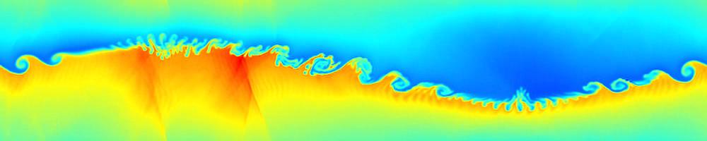 acoustic wave interacts with small scale flow features, leading to