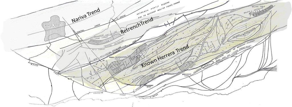 FOLD AND THRUST BELT The Gautier/Naparima Hill-Cipero (!) System GEOGRAPHIC EXTENT Known to exist onshore southern Trinidad, south of the Central Range and westward into the Gulf of Paria.