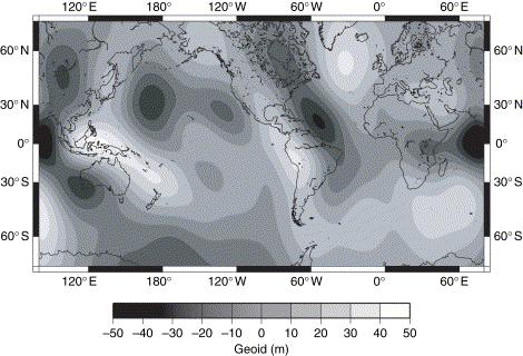 Earth s dynamic geoid: medium-scale band-pass filtered (degrees