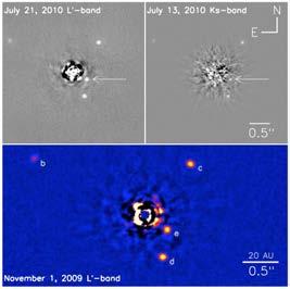 Directly imaged exoplanets (Marois et al. 2008; 2010) (Kalas et al.
