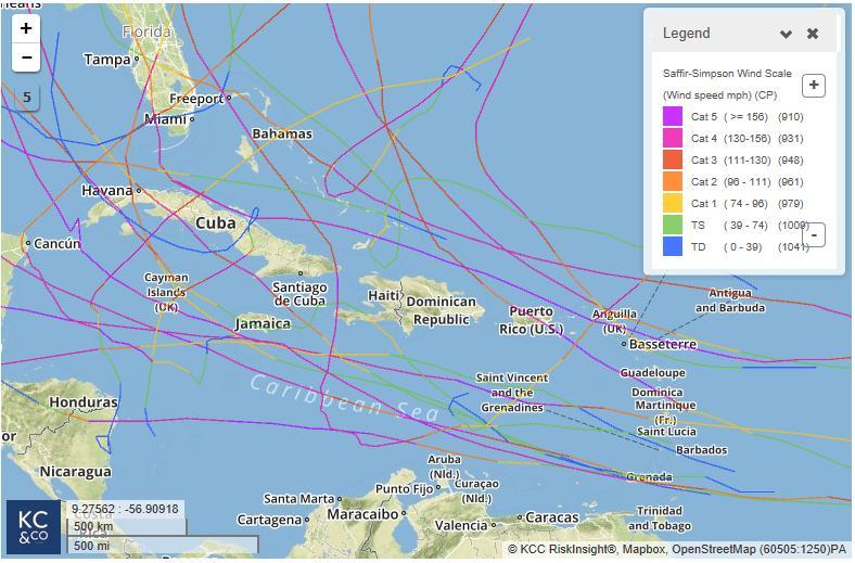 Hurricane Risk In the Caribbean ~ 2.5 Hurricanes per year ~ 1.