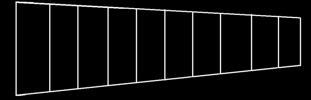Sections represent distance between individual ribs A 0 A