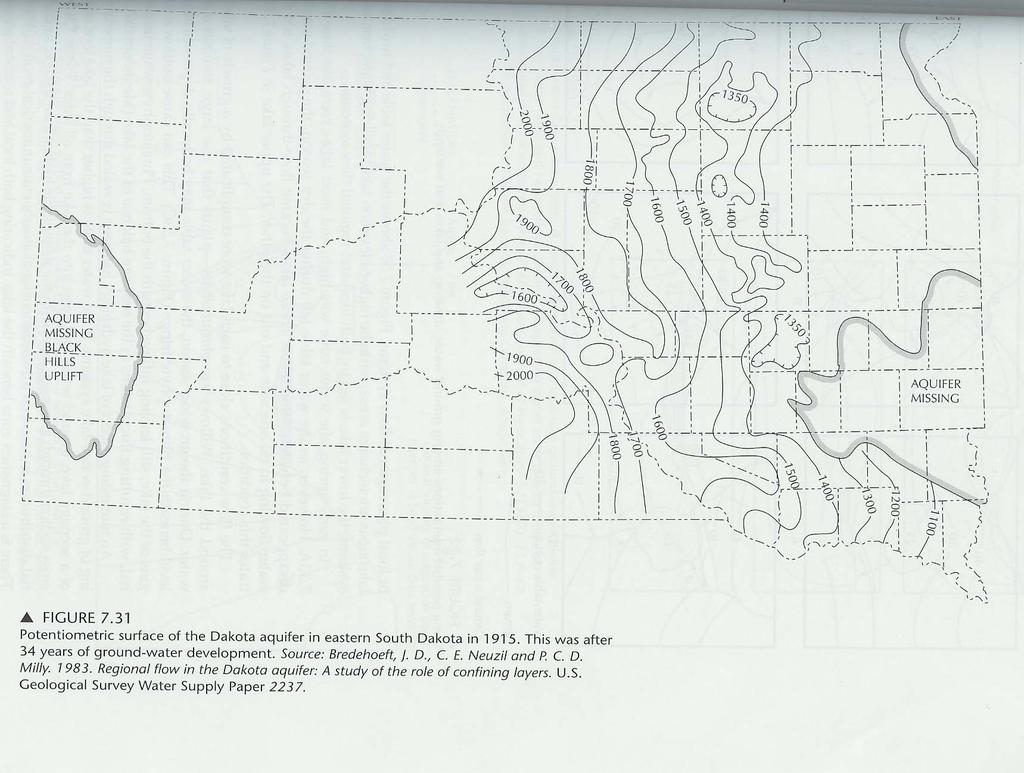 Potentiometric Surface of the Dakota Aquifer in Eastern