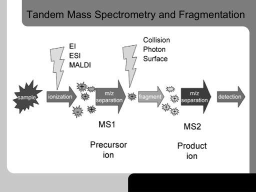 Fragmentation of gas-phase ions is essential to tandem mass spectrometry and occurs between different stages of mass analysis.