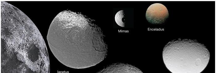 Moons of Saturn, in natural