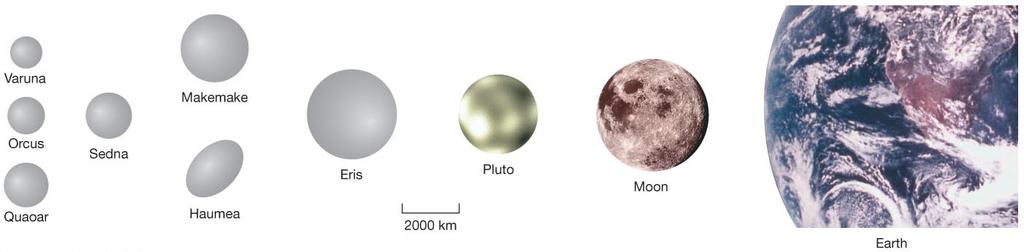 8.6 Plutoids and the Kuiper Belt This figure shows several of the largest known trans-neptunian objects, now collectively called plutoids.