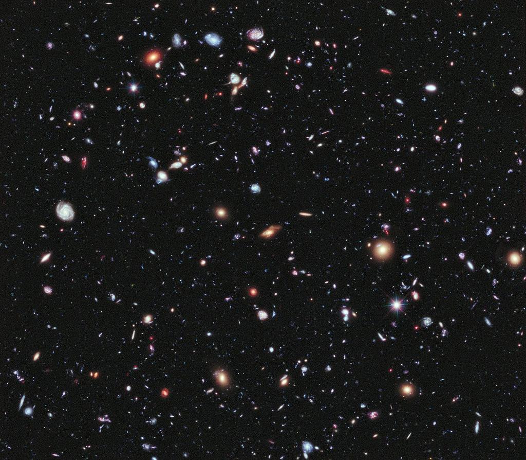 THE VISIBLE UNIVERSE The Hubble extreme Deep Field (XDF) shows the farthest galaxies ever photographed.