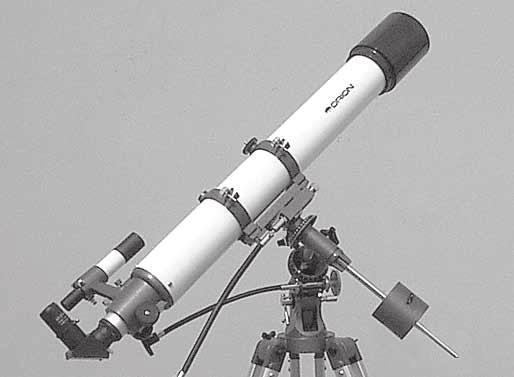 Remember, once the mount is polar-aligned, the telescope should be moved only on the R.A. and Dec. axes. To point the scope overhead, first loosen the R.A. lock thumb screw and rotate the telescope on the R.