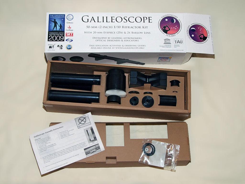 The Galileoscope TM millions looking at the sky high-quality, low cost telescope, easy to assemble; 50-mm (2-inch)