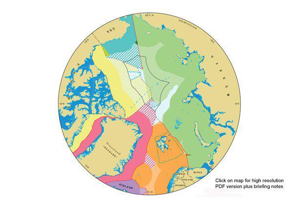 Map: the Arctic Ocean Source: International