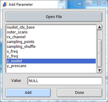 and even a preferred reconstruction method. Click on y_nuslist to bring open the Sampling Scheduler.