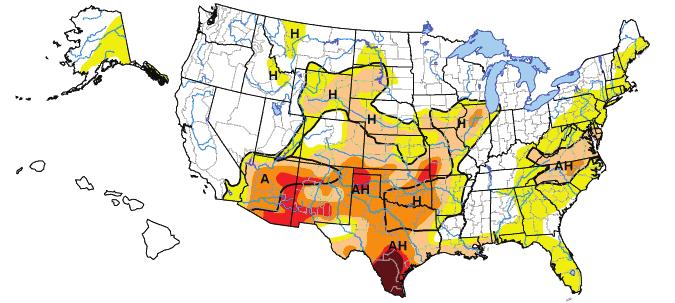 a. U.S. Drought Monitor released April 6, 2006 b.