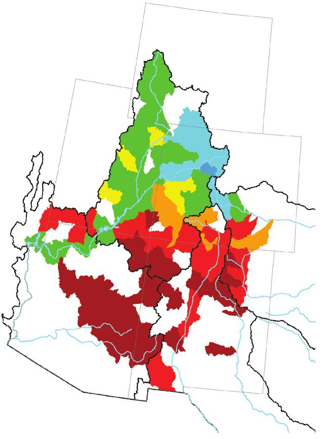 00 and below (exceptionally dry) Figure 5a b. National drought conditions. As of April 6, 2006, extreme drought conditions exist over portions of the Southwest and Rocky Mountain Areas (a).