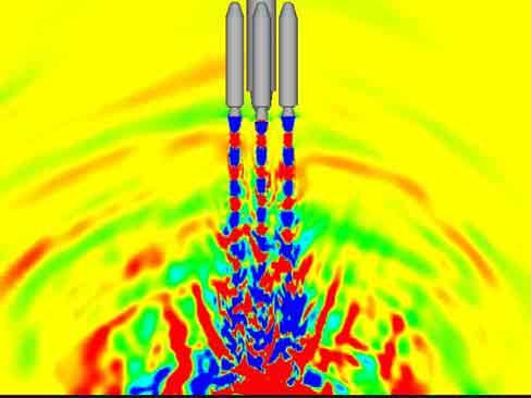 However, the Mach wave appears with the ascent of the rocket. Figure 7 compares the density flowfield.