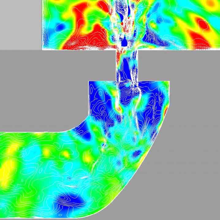 In order to identify the acoustic source, flowfield of the plume is investigated in detail. Firstly, supersonic region of the plume is only shown in Fig.10.