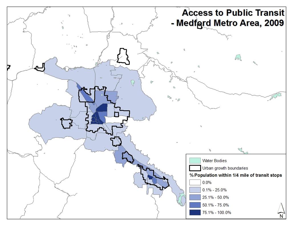 Indicator: Public transit access Domain: Active transportation Measure: % of population within