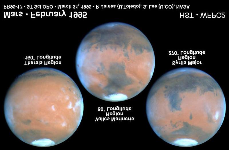 Mars - Images reveal seasonal cycles in polar caps and in atmosphere - Images and spectra reveal water and ozone
