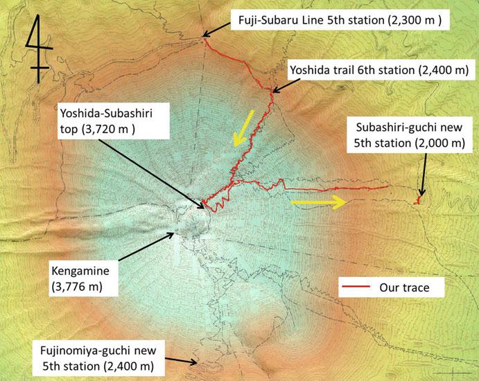 6 Radiation Survey Along Two Trails in Mt. Fuji to Investigate the Radioactive 61 Fukushima Daiichi Nuclear Power Station arrived around Mt. Fuji at those times [ 1 ]. Figure 6.