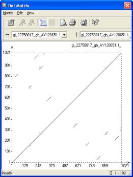 Dot plots are useful as a first-level filter for determining an alignment between two sequences.