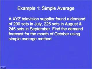 (Refer Slide Time: 12:00) Now, let us take an example of a simple average problem, then we will see try to see the difference between a simple average and a moving average problem.