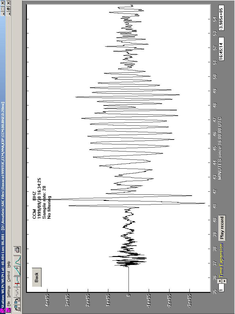 Figure 2. Oaxaca earthquake seismogram recorded at station CCM.