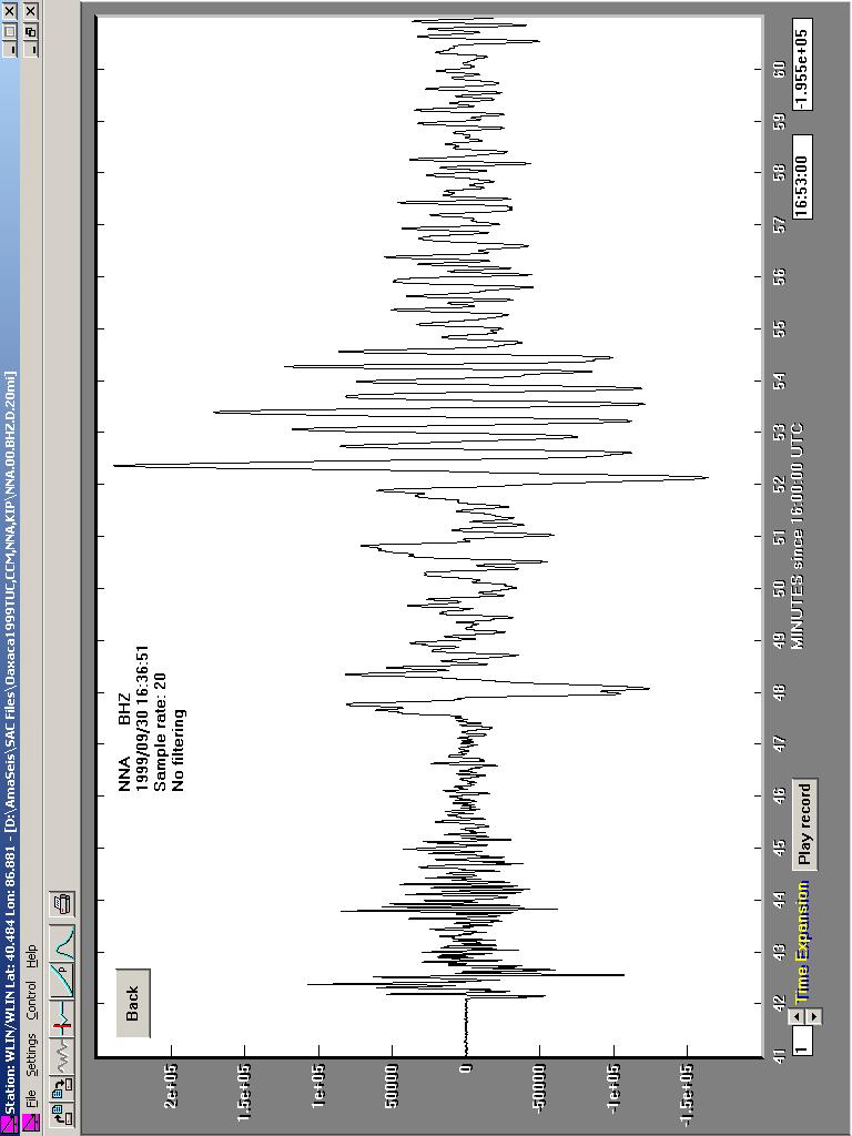 Figure 3. Oaxaca earthquake seismogram recorded at station NNA.