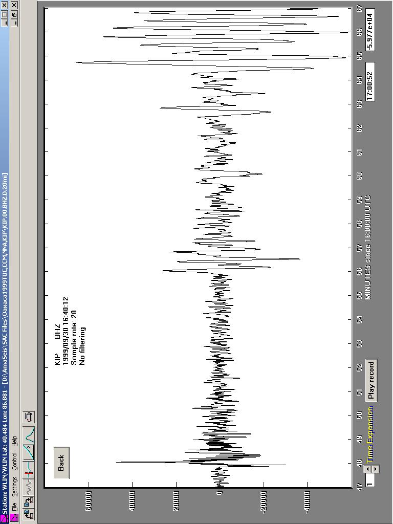 Figure 4. Oaxaca earthquake seismogram recorded at station KIP.